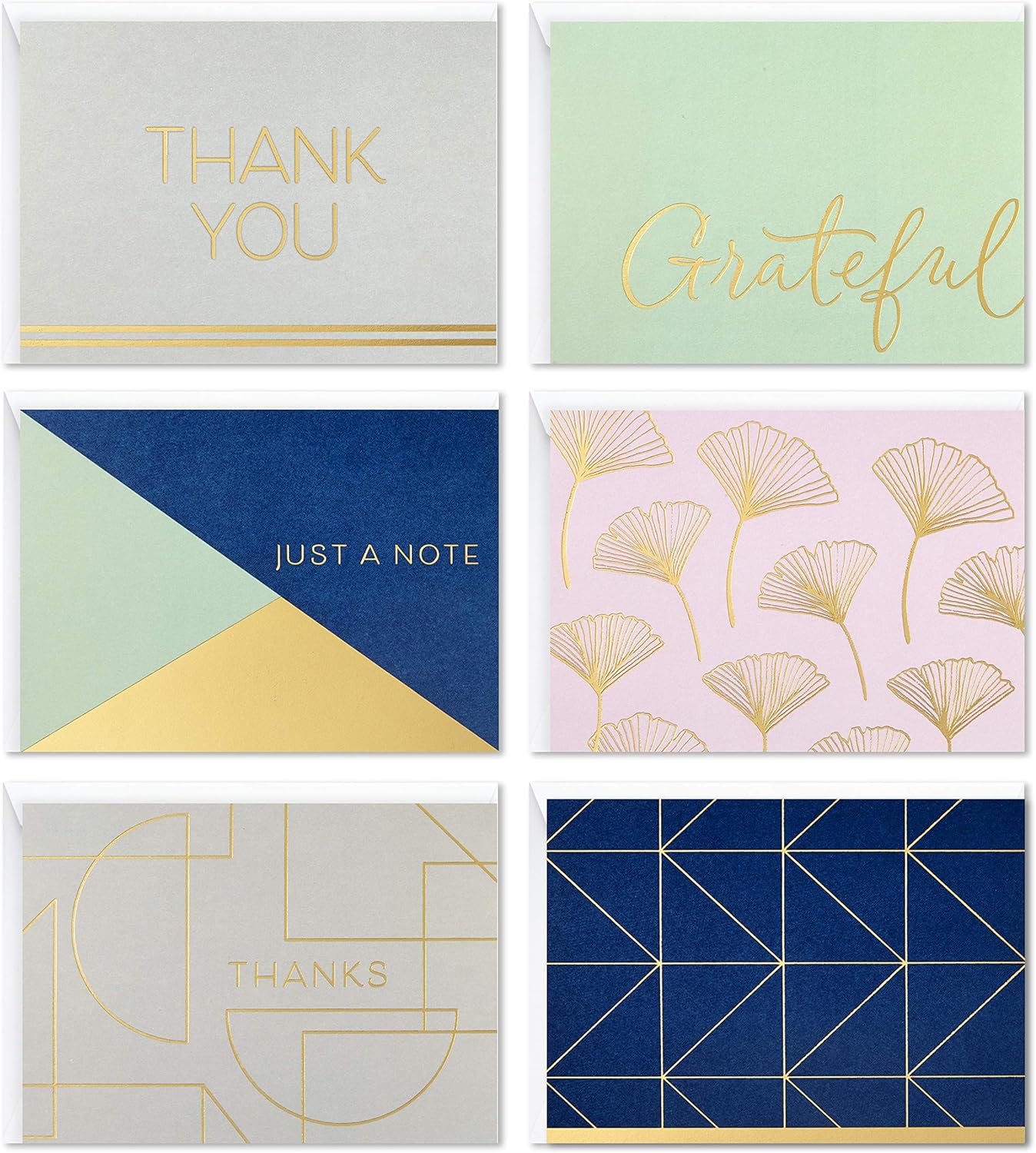 Hallmark Thank You and Blank Cards Assortment, Geometric Gold (24 Cards with Envelopes for Baby Showers, Wedding, Bridal Showers, All Occasion) : Everything Else