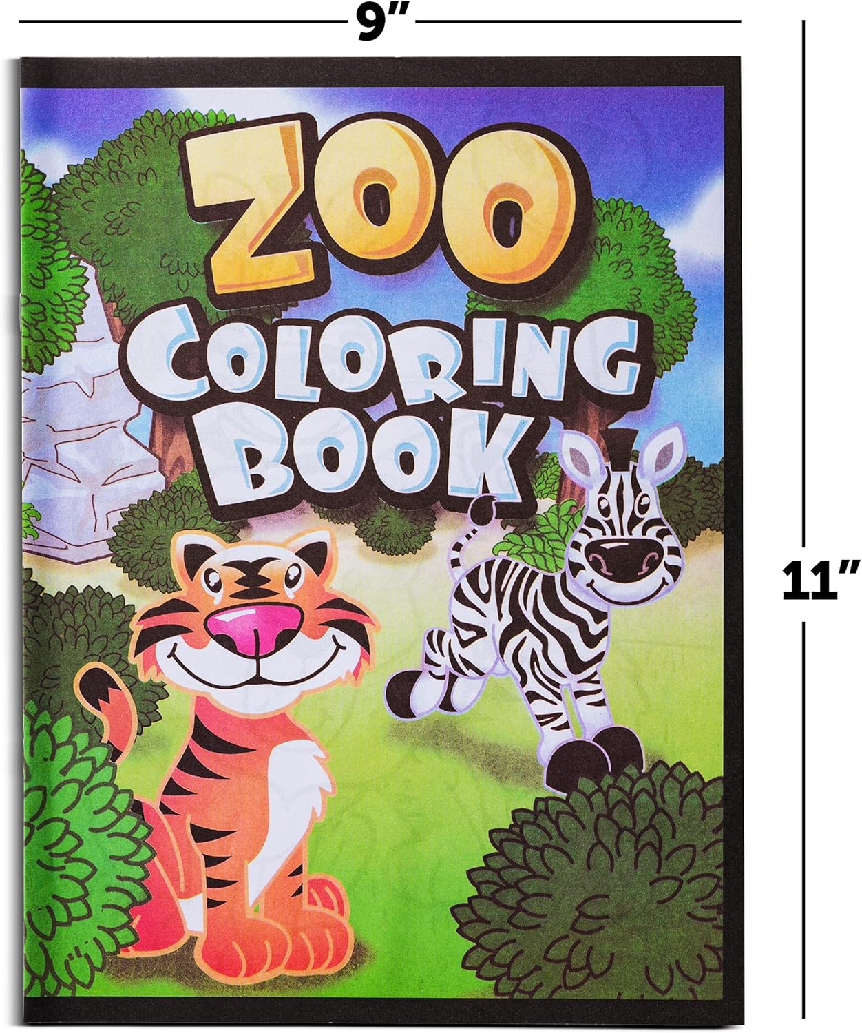 Zoo Animal Coloring Books - Bulk Pack of 18, 9"x11" Animal Party Favor Books for Kids with Jungle Safari Animals and Activity Sheets for Goodie Bags, Classrooms and Themed Birthday Supplies