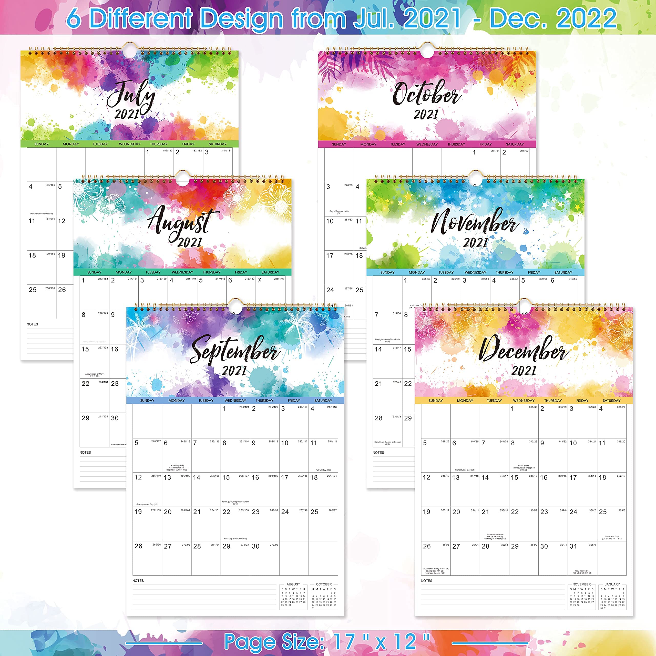 2022 Wall Calendar 2022 Yearly Wall Calendar, 12" x 17", 18 Months