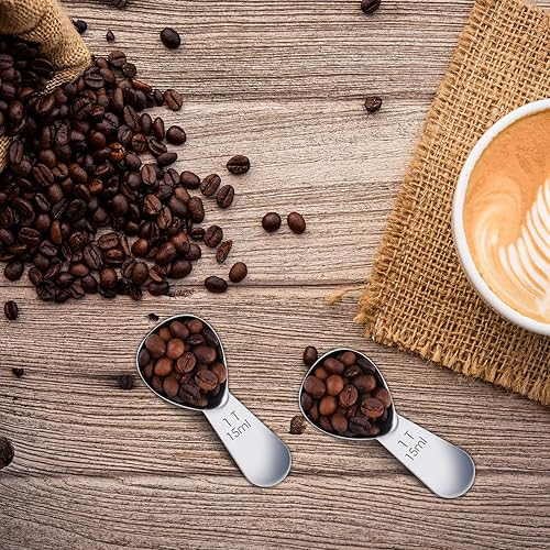 Miniatura 6 de Patelai Cuchara de café de 3 piezas, cucharas medidoras de acero inoxidable, cucharadas de café de mango corto para té, azúcar, cocina, regalos