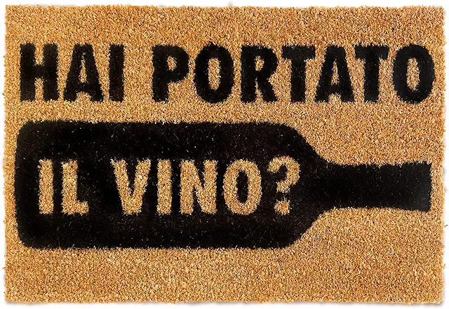 WELCOMAT - Did you bring wine? Outdoor Door Mat - 40x60 cm - Natural Coconut Fiber - Personalized