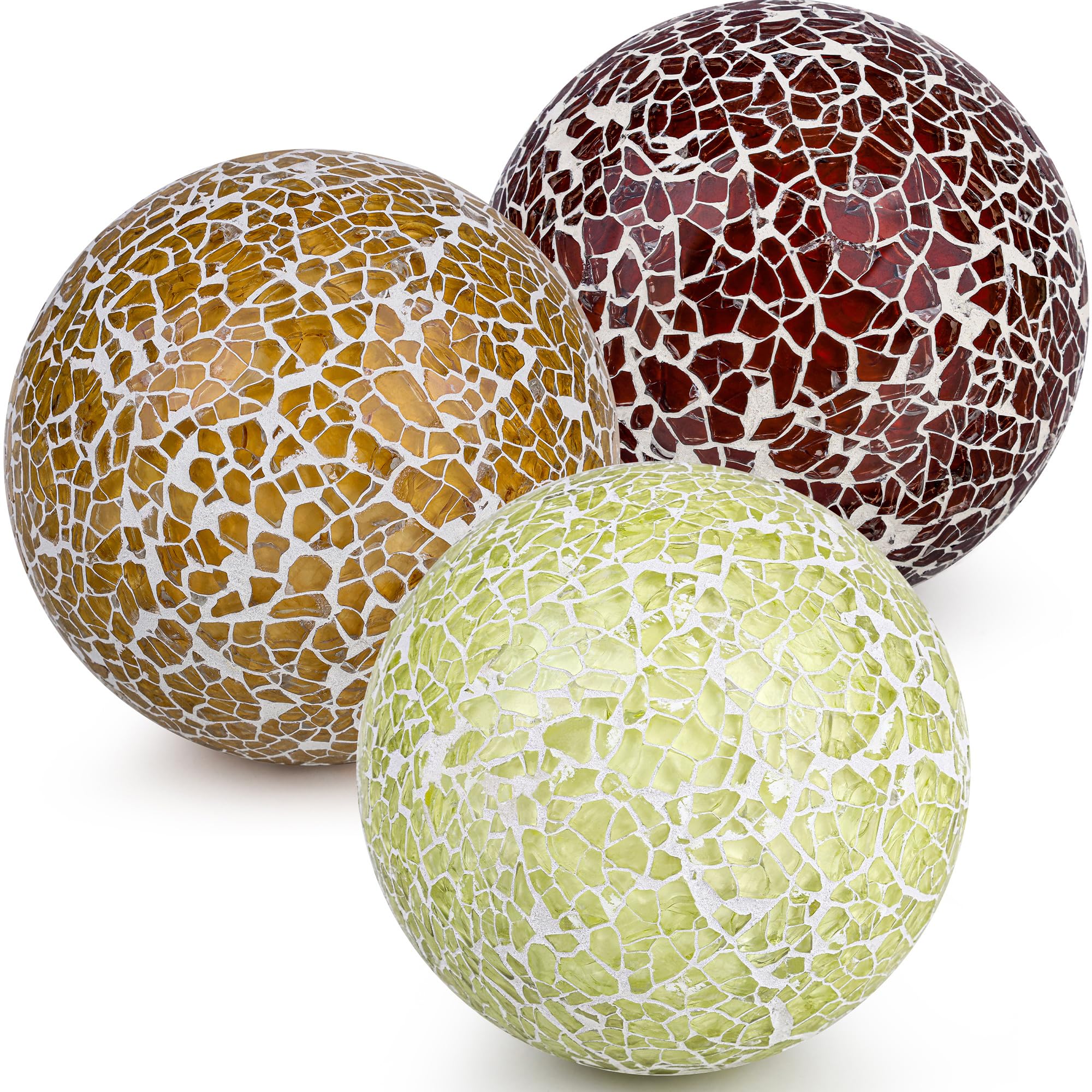 Boules de mosaïque en verre de 8,5 cm pour décoration de table