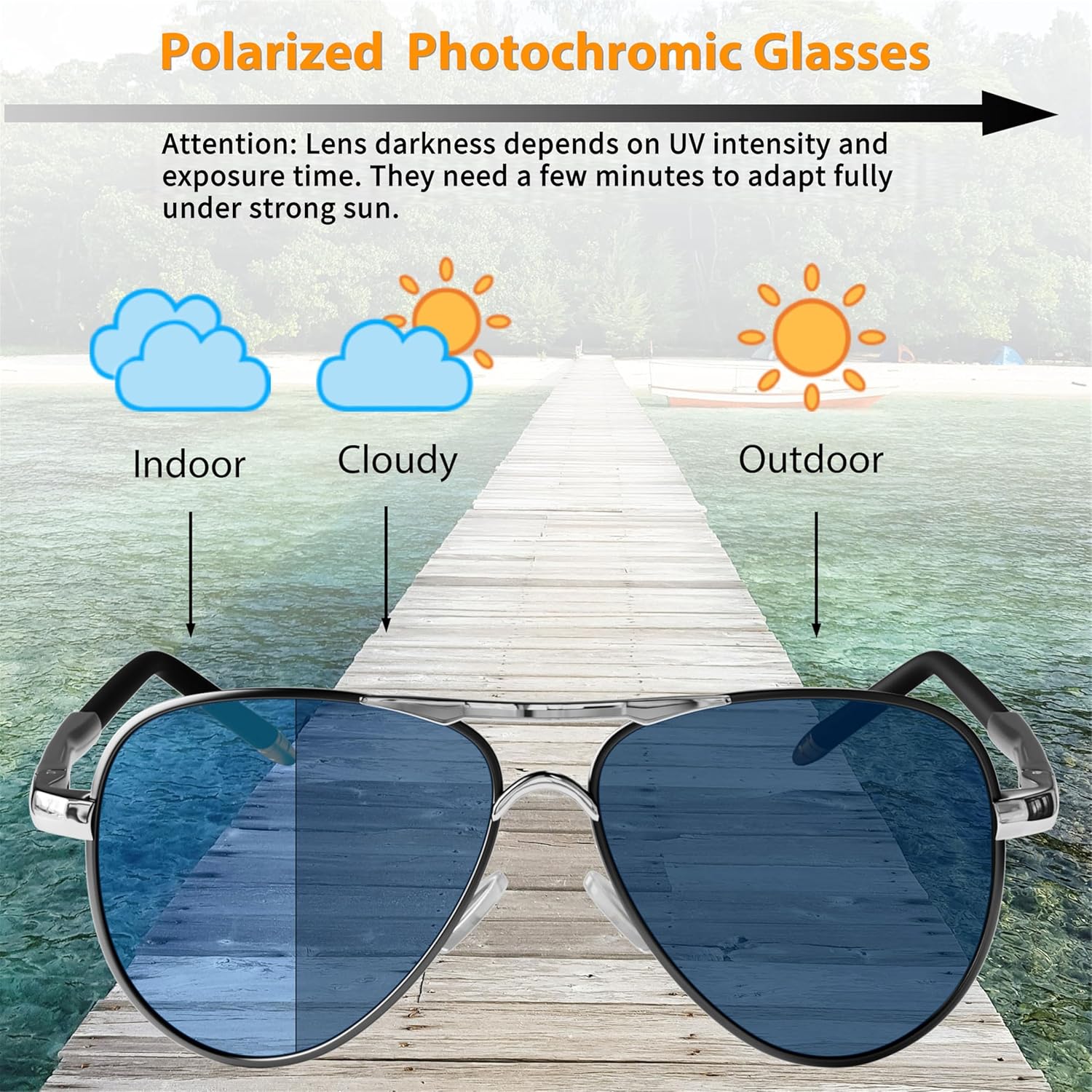 ROCKNIGHT Polarized Aviator Sunglasses for Men Women Metal Flat Top Sunglasses lightweight Driving UV400 Outdoor 58mm - Image 4