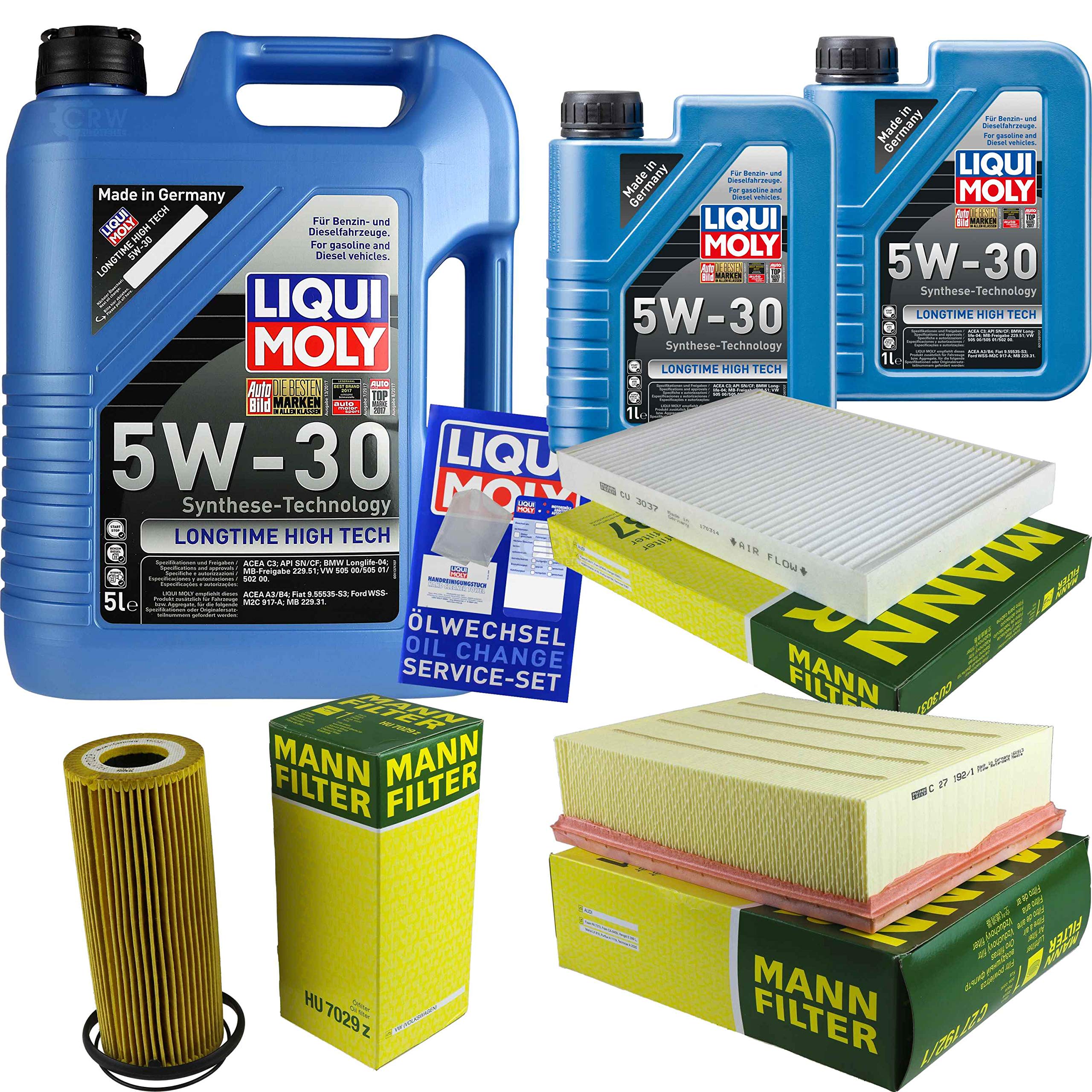 Kit d'inspection 7 L LM LT High Tech 5W-30 + paquet de filtres MANN 9805910