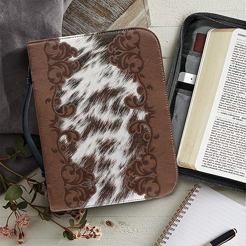 Miniatura 5 de Funda para Biblia occidental para hombres y mujeres, bolsa de cuero vintage para la Biblia, protector para libros de oración, estudio, cuadernos,