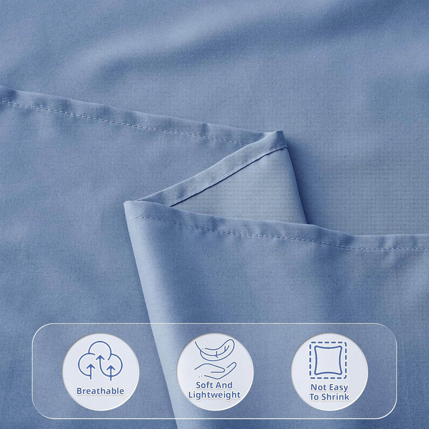 Dusty Blue Toddler Sheets, 3-Piece Blue Sheet Set for Toddler, Soft Microfiber Bed Sheets for Kids Bed, Includes Flat Sheet, Fitted Sheet and Toddler Pillowcase