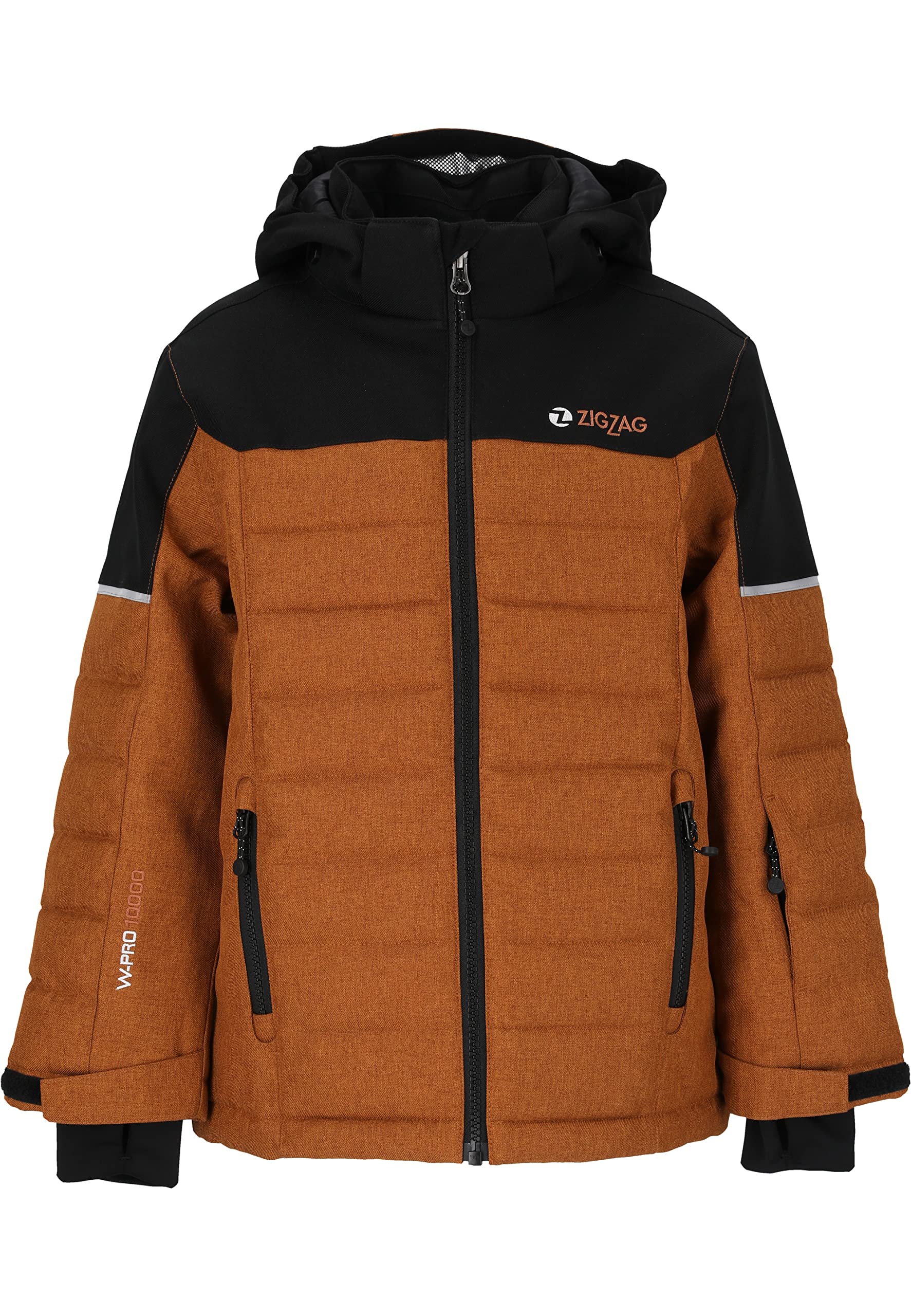 ZIGZAG Melange Giacca da Sci, Caramel Café, 110-116 Unisex-Bambini e Ragazzi
