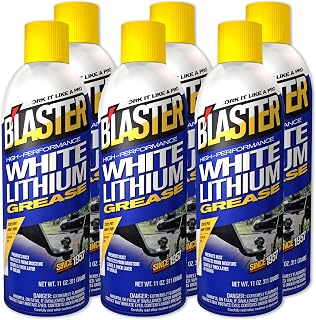 B’laster White Lithium Grease Spray – High-Performance Lithium Grease Spray – Helps Protect Against Moisture & Oxidation - Reduces Friction & Leaves a Durable Lubricating Layer – 11 oz (Case of 6)