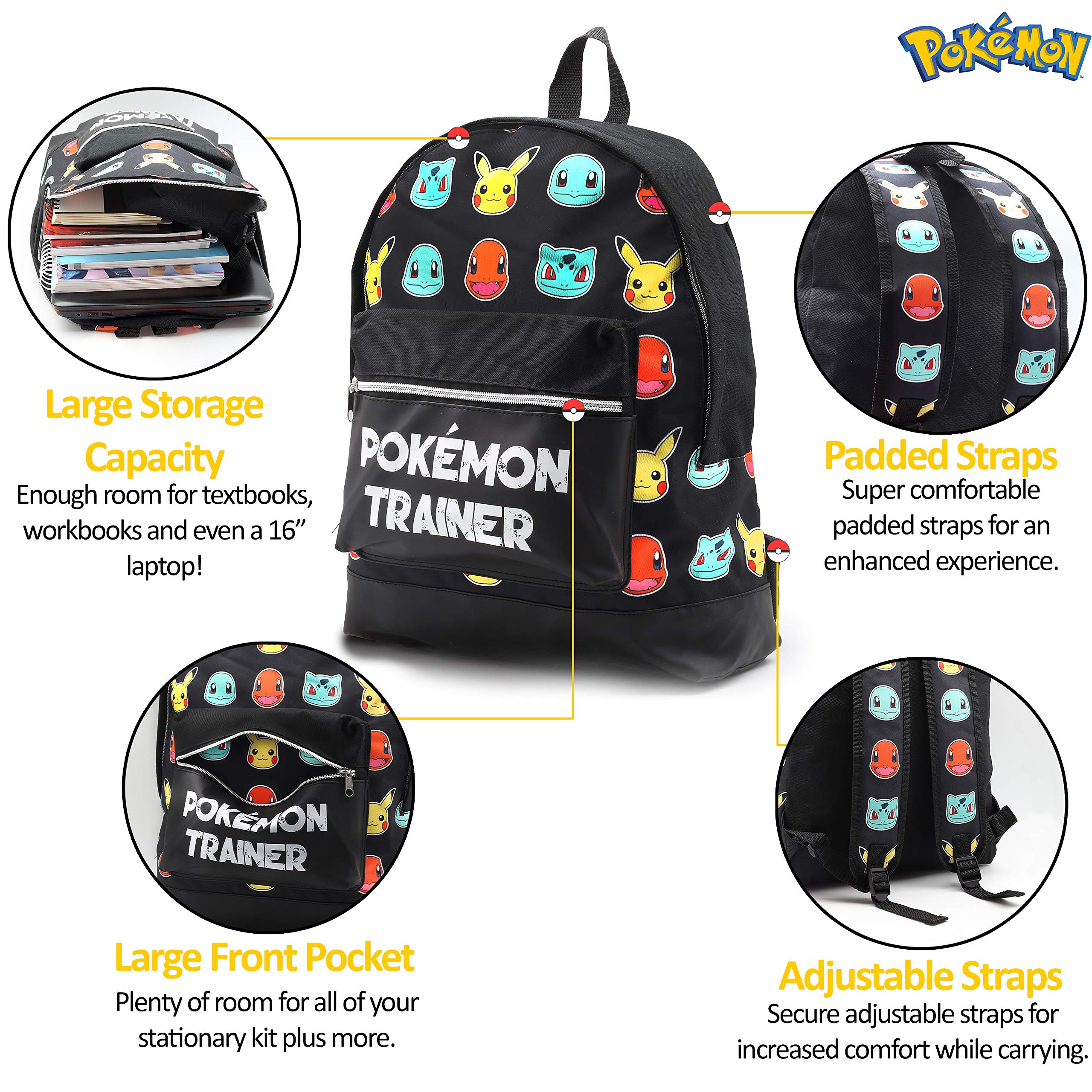 Buy Pokemon School Bag, Kids Backpack with Detective Pikachu and