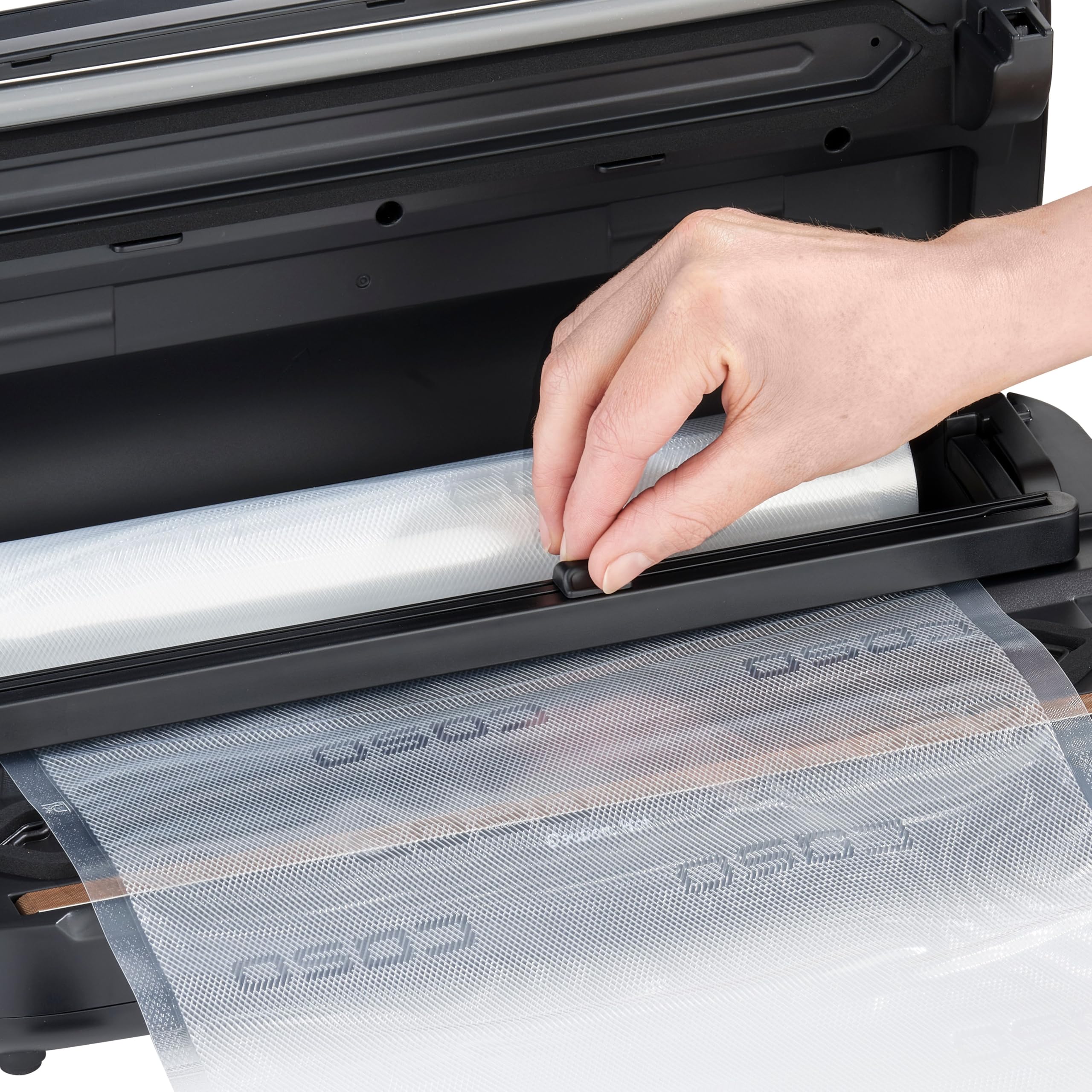 CASO VRH 590 advanced - Macchina sottovuoto per alimenti, fino a 125 cicli di utilizzo consecutivi, con vano portarotolo integrato e taglierina pieghevole – acciaio inox