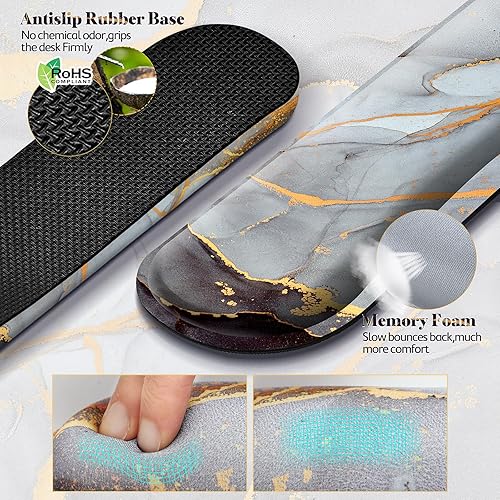 Miniatura 5 de Gimars Reposamuñecas extendido para teclado de 17.3 pulgadas con espuma viscoelástica firme 63D, base de goma antideslizante y diseño ergonómico