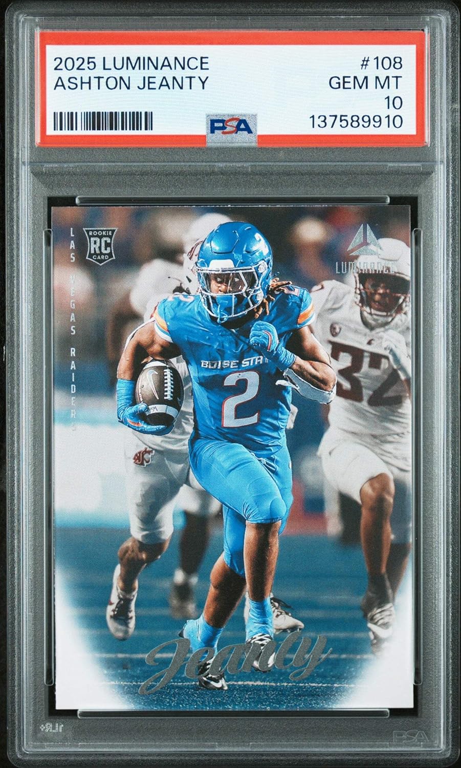 Graded 2025 Panini Luminance Ashton Jeanty #108 Rookie RC Football Card PSA 10 Gem Mint