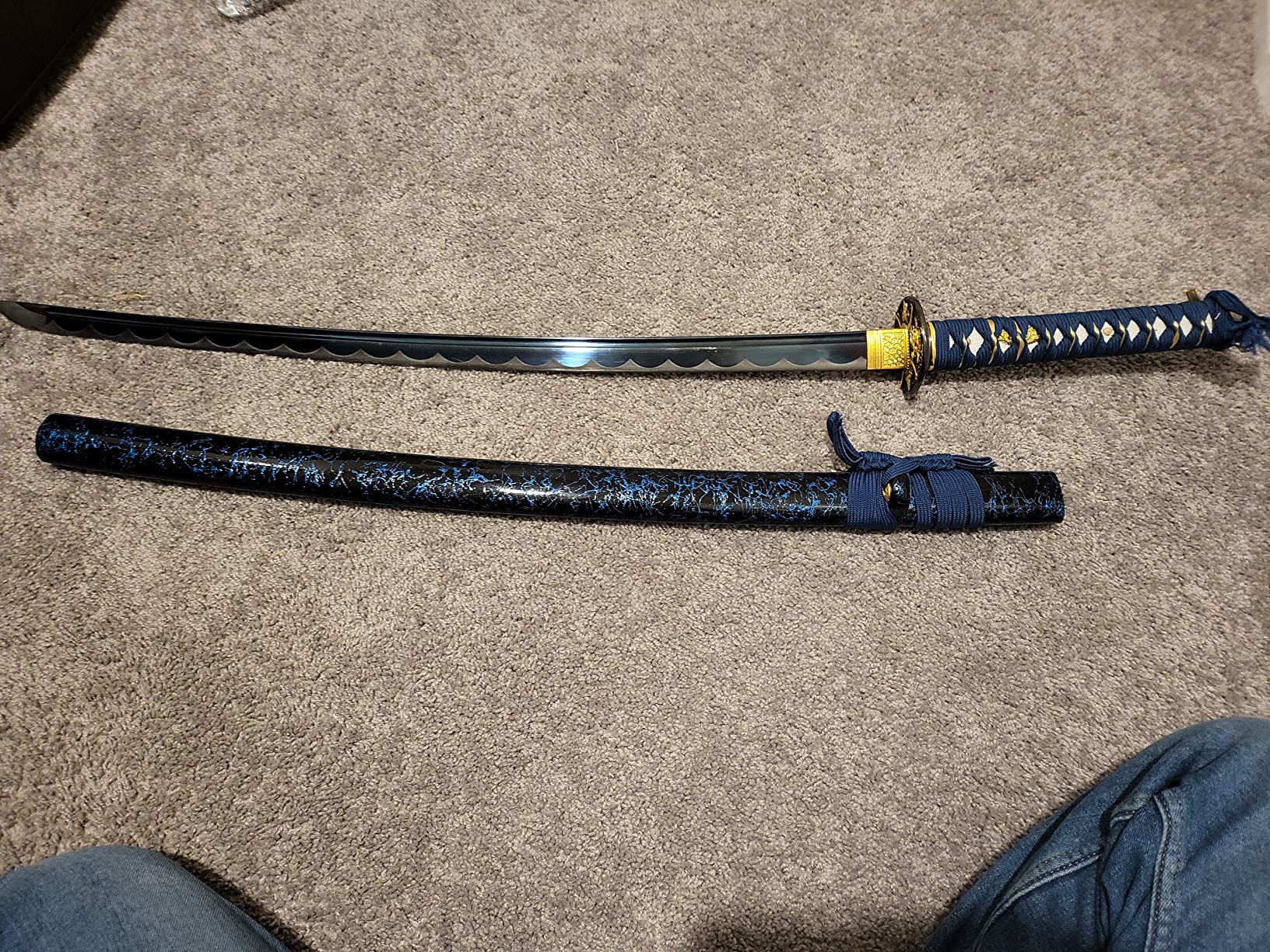 1060 Carbon steel Tachi-Handmade Japanese samurai sword with brown scabbard photo review
