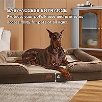 Vista 235 de Bedsure - Cama ortopédica extragrande para perros, sofá cama lavable para perros extragrandes, espuma de soporte con funda extraíble y lavable, negro