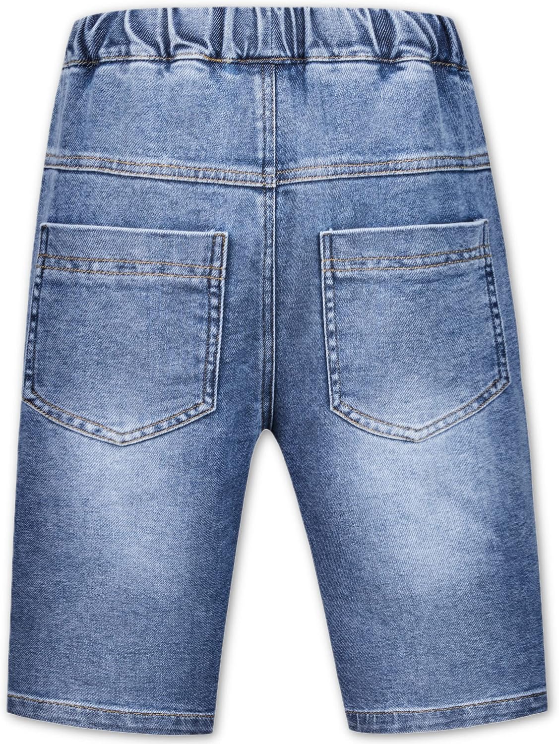 Boys Denim Shorts with Elastic Waist and Drawstring Kids Jean Shorts - Comfortable Summer Fit - 100% Cotton Ages 5-14