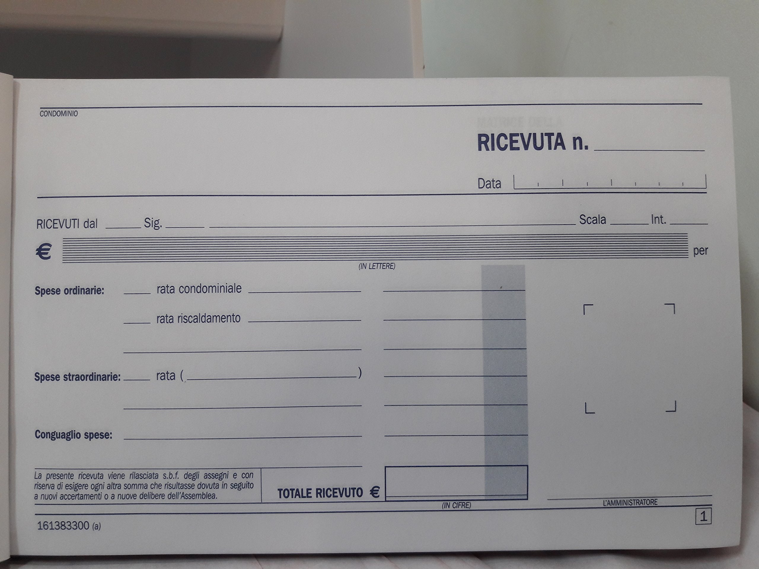 20 BLOCCHI RICEVUTE DI CONDOMINIO CO AVVISO DI PAGAMENTO MODULI AUTORICALCANTI IN TRIPLICE COPIA