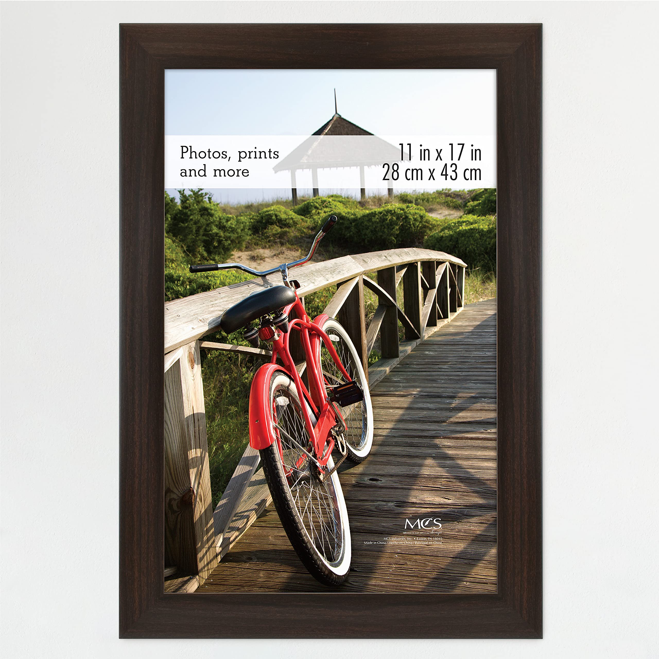 MCS Museum Poster Frame, Espresso Woodgrain, 11 x 17 in, Single