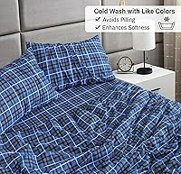 Vista 333 de RUVANTI Flannel Sheets Twin Size - 100% Cotton Double Brushed Twin Sheets Set, Deep Pockets 16 Inches, All Seasons Breathable & Extra Soft Bed Bali