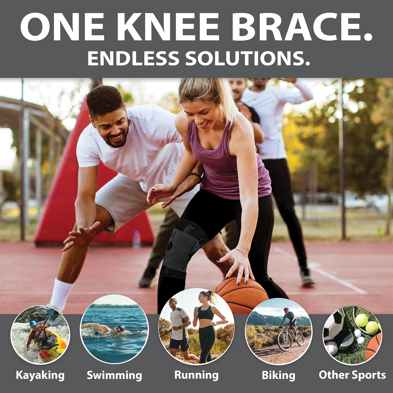 Core Products Performance Wrap, Brace, Knee Support and Stability for Running, Basketball, Weightlifting, Gym, Workout, Water Sports - Regular