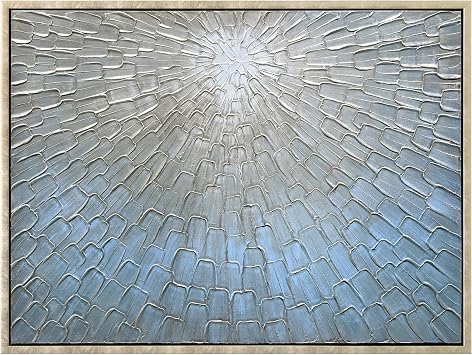 Empire Art Direct Ethereal Light Textured Metallic Hand Painted Blue Framed Canvas Wall Art, Ready to Hang, Living Room, Bedroom & Office, 30"x40"x1.5"
