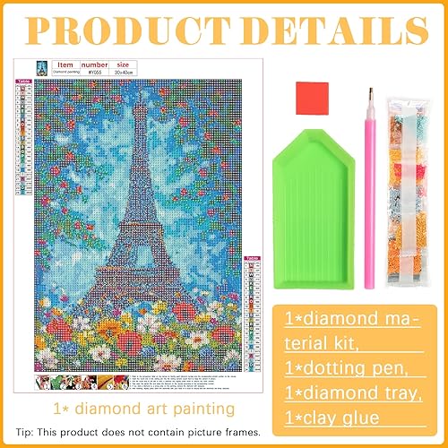 Miniatura 2 de Kits de pintura de diamantes para adultos y niños, kit de arte de diamantes 5D para principiantes, kit de pintura de diamantes de la torre de París,