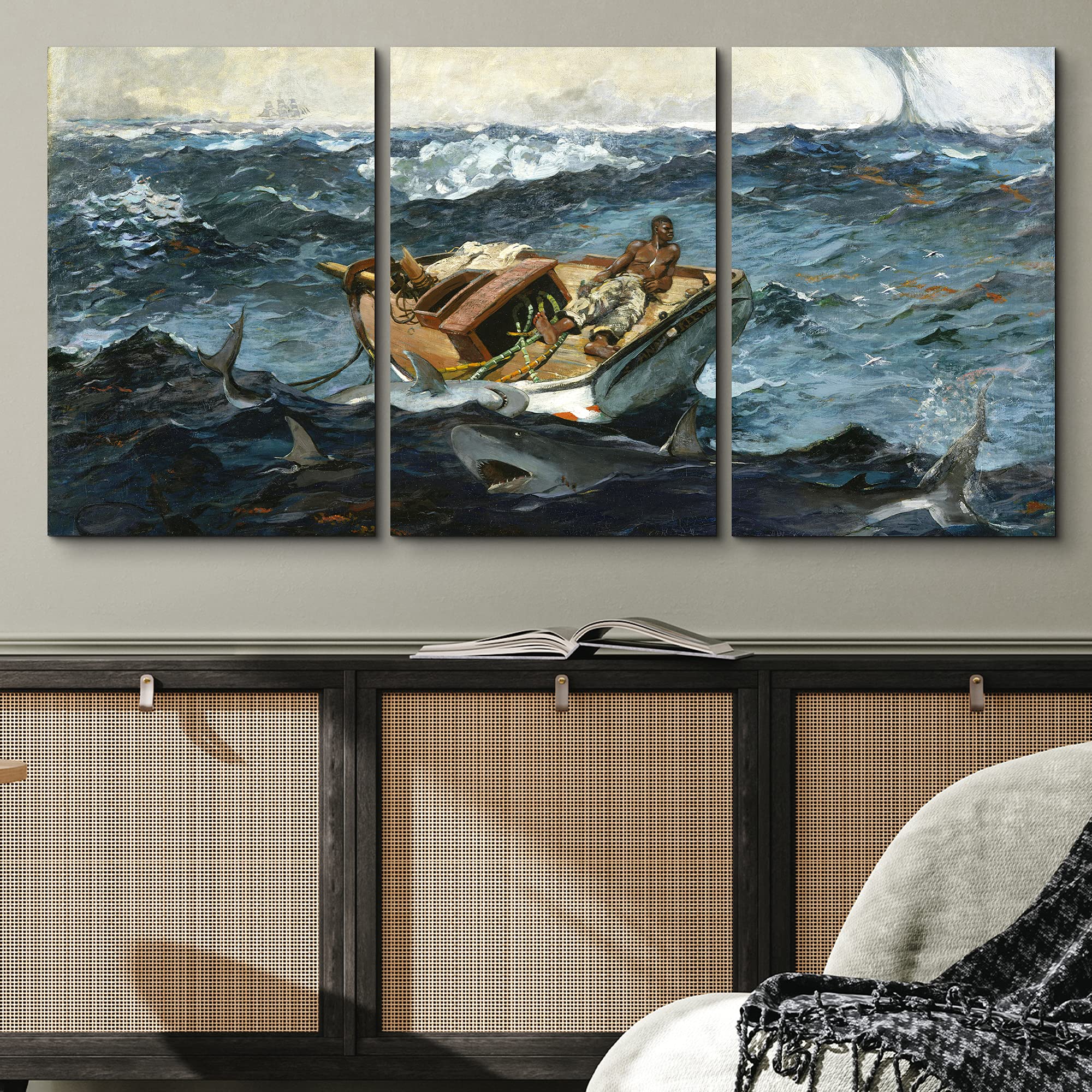 絵画(art) Amazon.co.jp: wall26 3ピースキャンバス壁アート – 有名な絵画