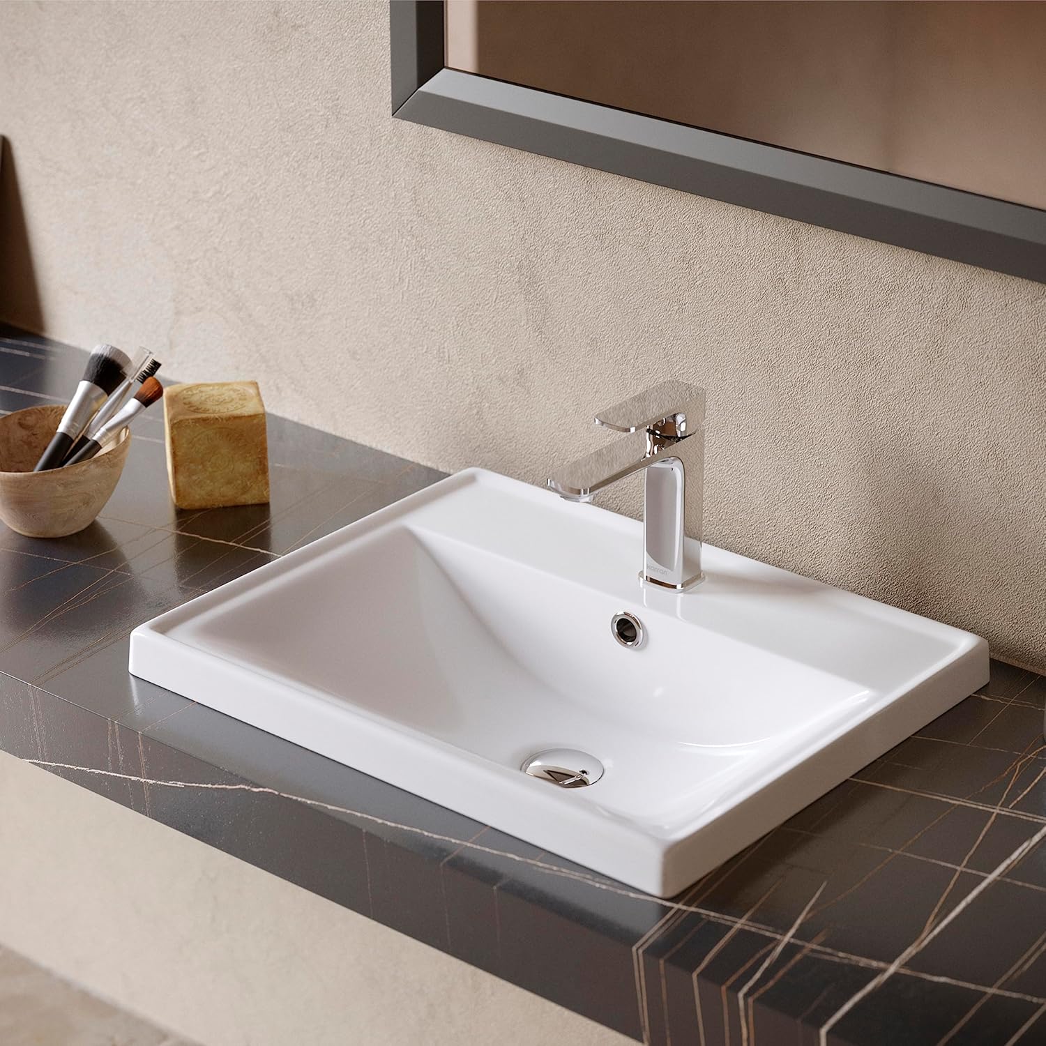 Karran Venda KBF510 Single-Handle Single Hole Basin Bathroom Faucet with Matching Pop-up Drain in Chrome