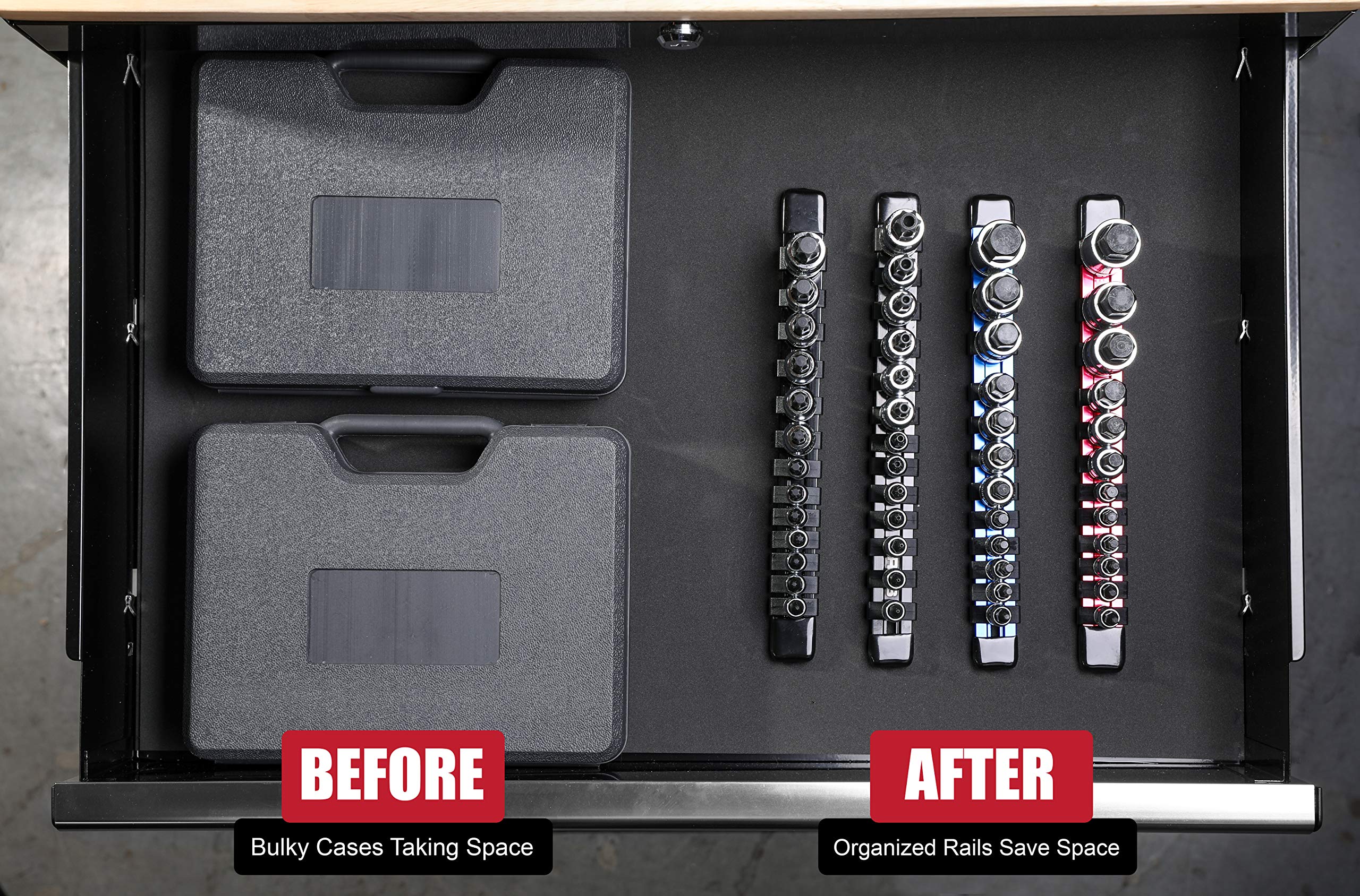 ARES 70108-12-Piece Metric Hex Bit Socket Set - Chrome Vanadium