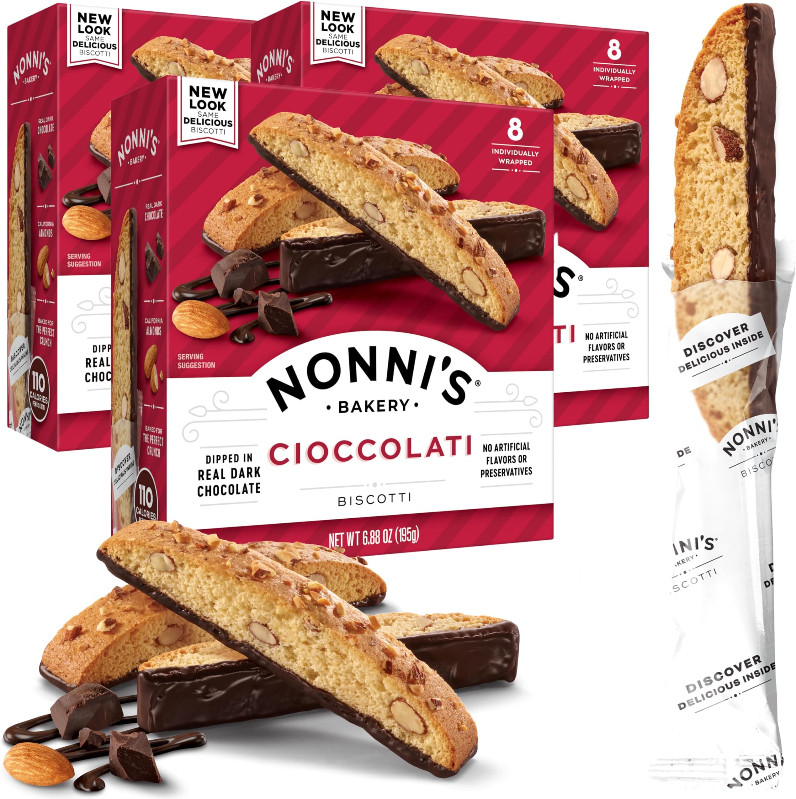 Nonni's Cioccolati Almond Biscotti Italian Cookies 3