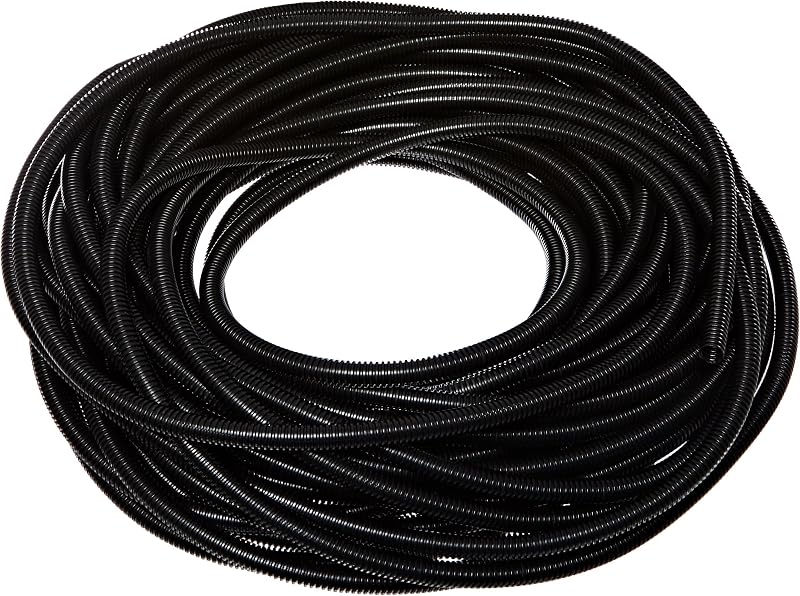 Espiral corrugada preta Split Loom Burnstine 3/8" x 30,48 m T-375-PB/COIL