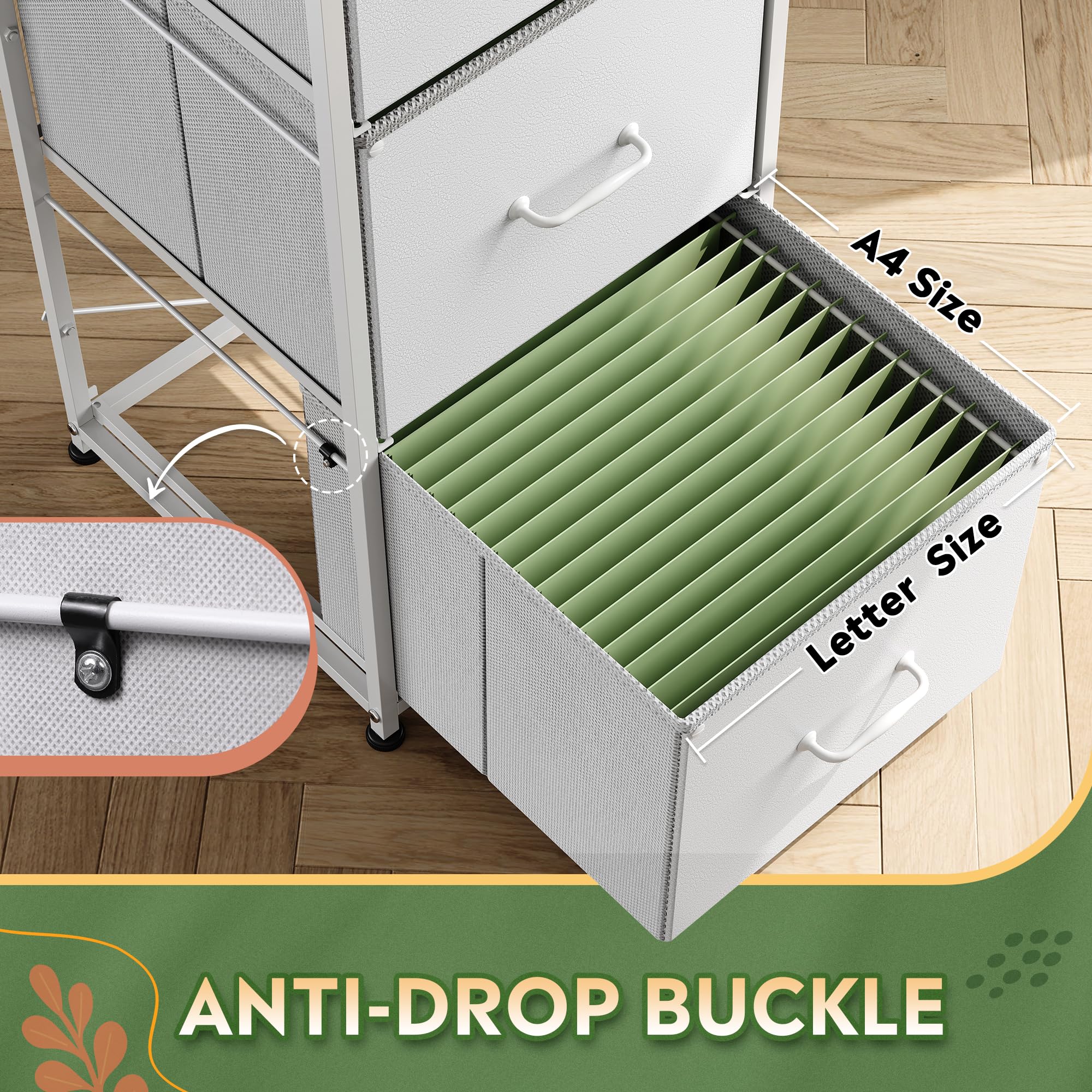 Snapklik.com : 4 Drawer File Cabinet, Fabric Storage Cabinet For Home ...