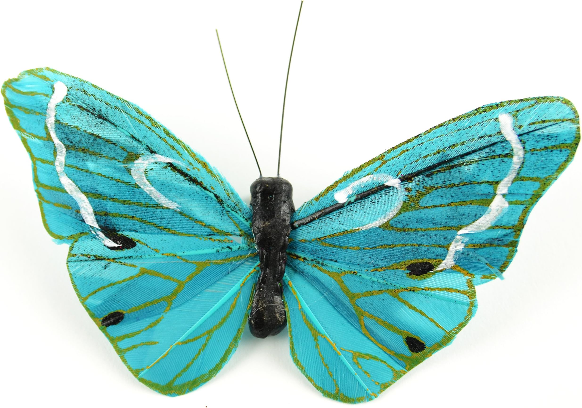 Touch of Nature 1-Piece Feather Butterfly on Clip for Arts and Crafts, 4-Inch, Hunter Green