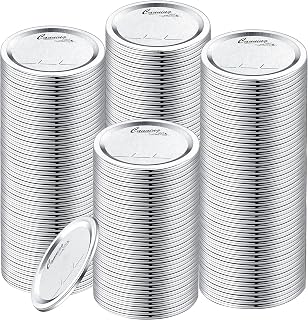200-Count [Wide Mouth] Canning Lids for Ball, Kerr Jars - Split-Type Metal Mason Jar Lids for Canning - Food Grade Material, 100% Fit & Airtight for Regular Mouth Jars (86mm Wide Mouth（200 Lids）)