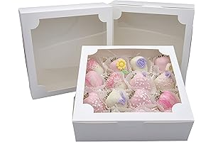 8x8 White Bakery Boxes with Crystal Clear Window