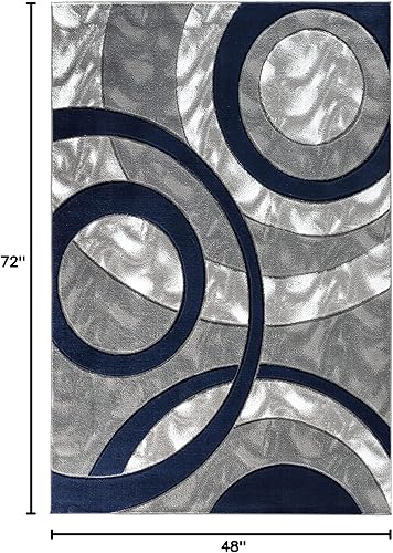 Miniatura 2 de GLORY RUGS Alfombra moderna de 4 x 6 pulgadas, diseño geométrico, suave, tallada a mano, contemporánea, textura esponjosa para interiores, sala de