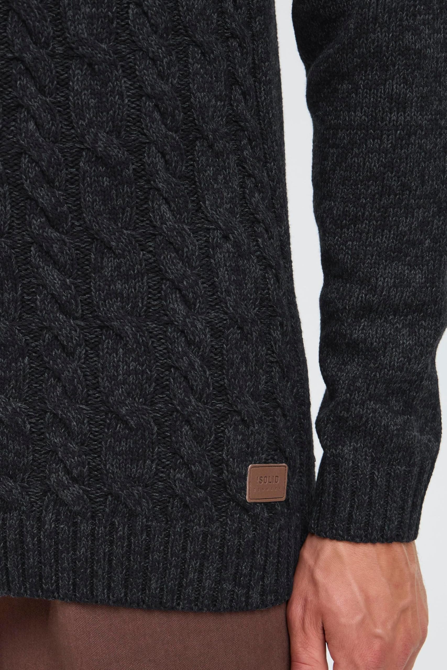 !Solid SDRINO - Maglione da uomo a collo alto, misto cotone, vestibilità regolare
