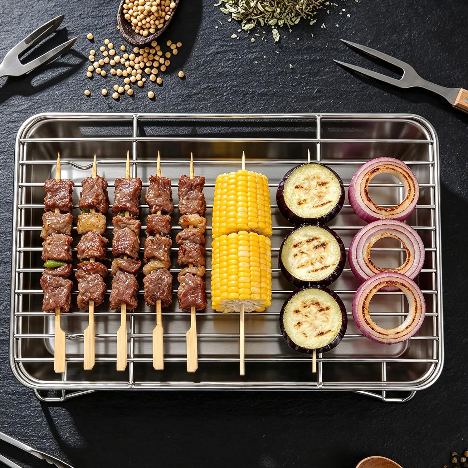 Stainless Steel Cooling Rack for Baking, 8.6" x 6.2" Grill Rack