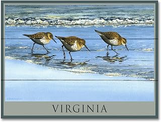 Virginia Breakfast At Beach Wood Art Print from Watercolor by Artist Dave Bartholet 18" x 24"