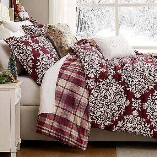 Miniatura 3 de Southshore Fine Living, Inc. Juego de ropa de cama suave de 5 piezas con almohadas y fundas de almohada, diseño de bosque navideño, tamaño