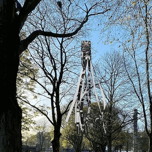 Miniatura 6 de Veleta grande de Halloween de 59 pulgadas de largo, 2 unidades, con veleta ligera de Navidad para puerta delantera al aire libre, patio, porche,