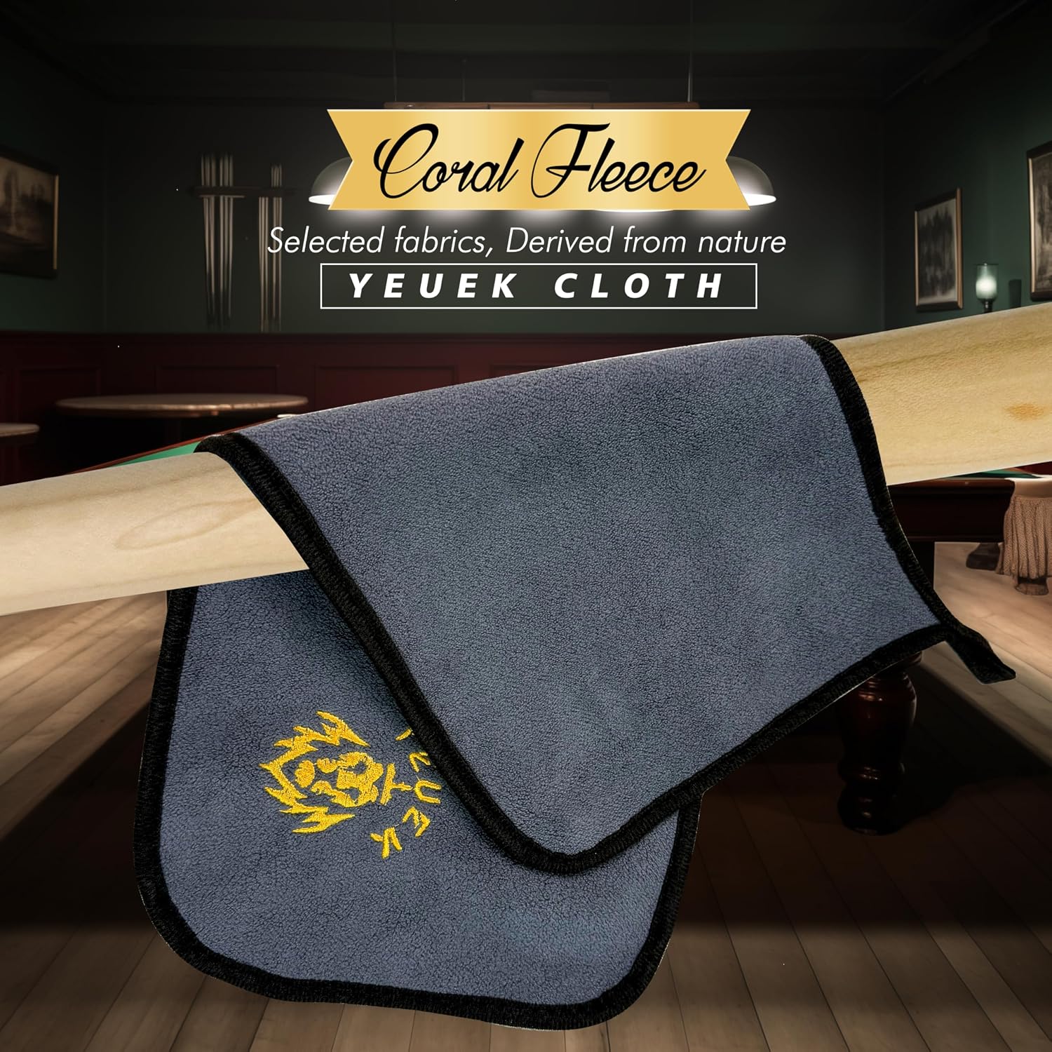 3pcs Pool Cue Billiard Towel with Hook,8-Ball Pool Cue Cleaner Pool Table Felt Cleaner,Coral Fleece Cleaning Cloth Billiards Accessories for Hands and Shaft