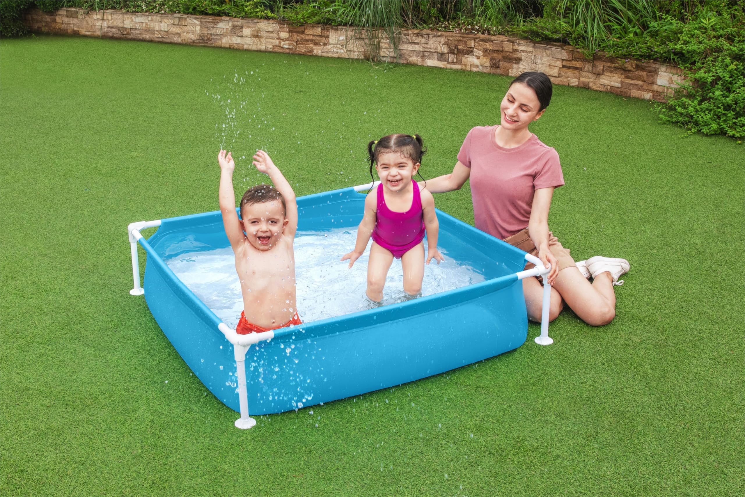 Bestway My First Frame Pool 122 x 122 x 30,5 cm blau eckig