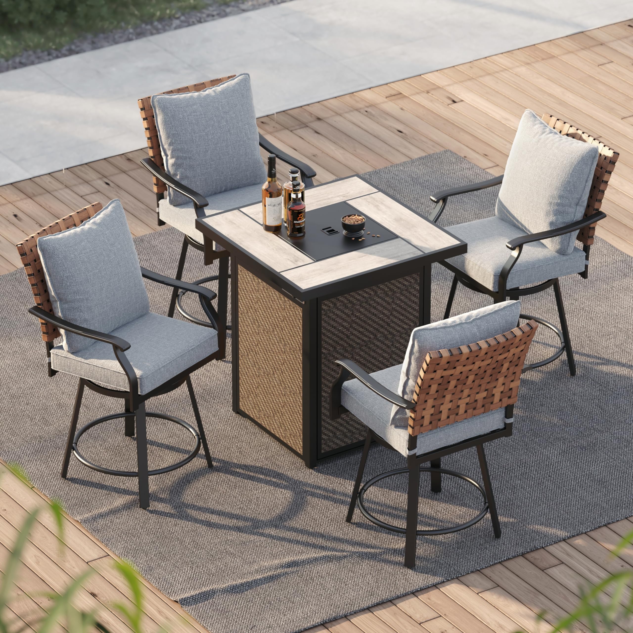 high top fire pit table and chairs