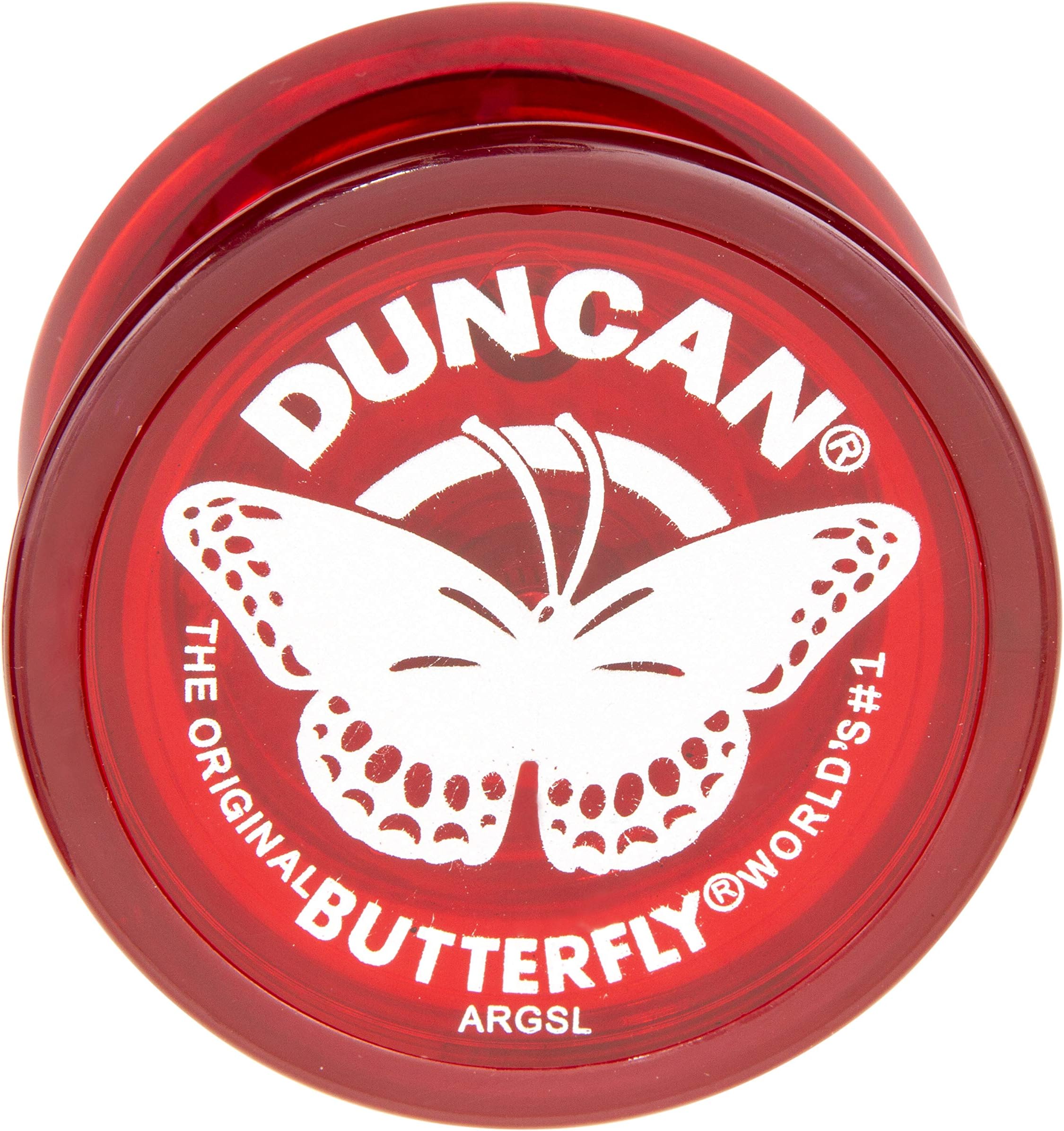 Duncan Toys Butterfly Yo-Yo, Beginner Yo-Yo with String, Steel Axle and Plastic Body, Red