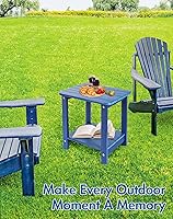 Vista 5 de Tikea Adirondack - Mesa auxiliar para exteriores, mesa auxiliar de 16.7 pulgadas para patio, piscina, porche, muebles de patio al aire libre Azul