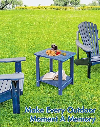 Miniatura 5 de Tikea Adirondack - Mesa auxiliar para exteriores, mesa auxiliar de 16.7 pulgadas para patio, piscina, porche, muebles de patio al aire libre