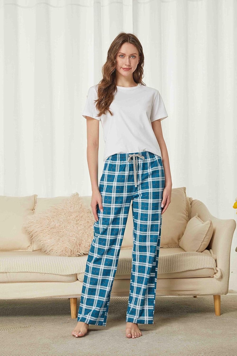 HiddenValor Women's Pajama Pants, Cotton Sleepwear Plaid Pajamas - Image 5