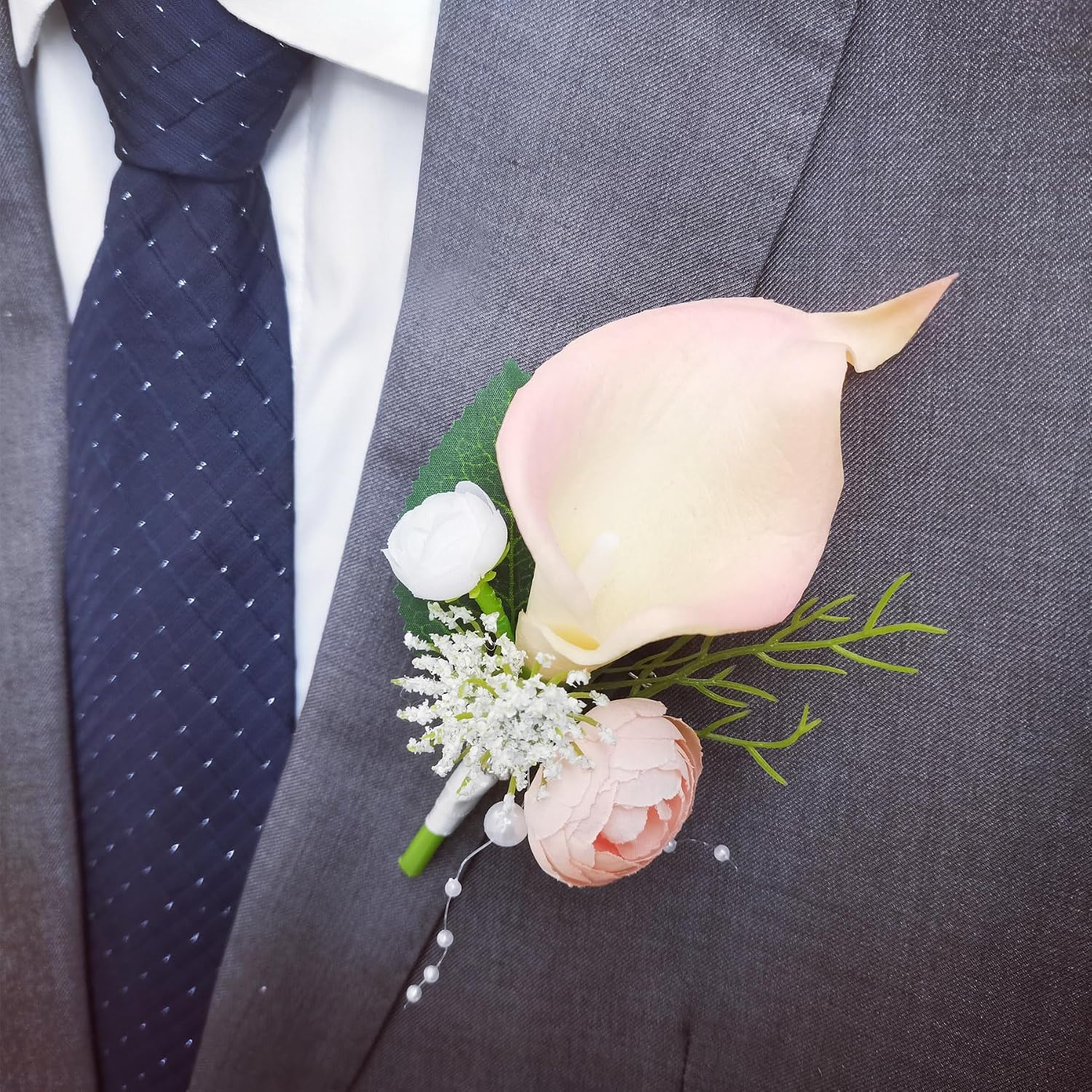 Bride and groom's chest flower, wrist flower (6 pink corsage)