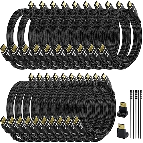 Miniatura 10 de Cable HDMI 4K de 35 pies (paquete de 2), cable HDMI 2.0 Ultra HD, conectores chapados en oro, 4K  60Hz, 2K, 1080P, HDCP 2.2, ARC, cables HDMI a