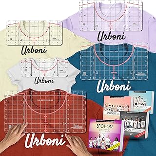 (5 Sizes) Tshirt Ruler Guide for Vinyl Alignment – T Shirt Measurement Tool, Center Placement Guide for Heat Press, Shirt Ruler, Left Chest Logo, DTF, HTV, Sublimation, Shirt Alignment Tool - Buy now